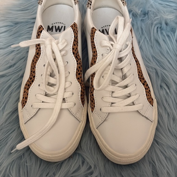Madewell Sidewalk Low-Top Sneakers in Leather and Calf Hair: Wave Edition - Picture 5 of 9